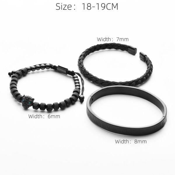 Leopard Head Set Mesh Pineapple Pearl Roman Bracelet - Image 3