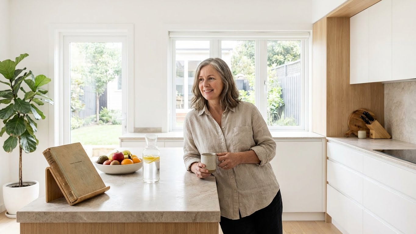 A calm, modern wellness setting representing balanced blood sugar awareness