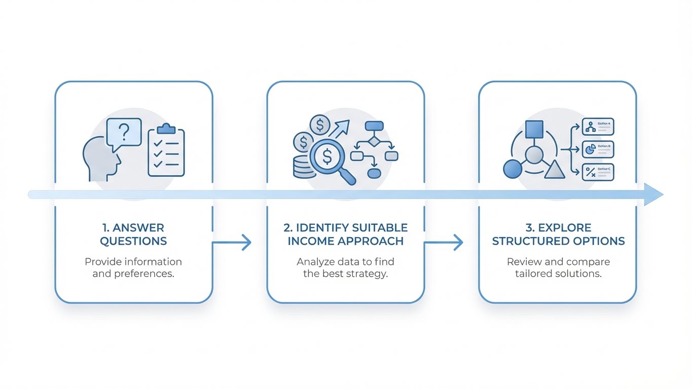 Step-by-step flowchart showing the process of evaluating side hustle options