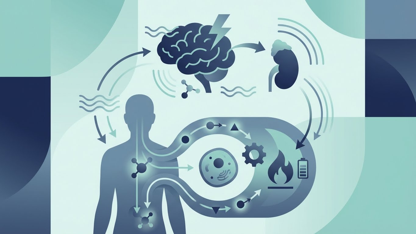 Illustration showing cortisol's effect on fat storage