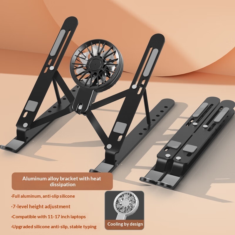 Foldable Aluminum Laptop Stand (Optional Fan) - Image 9