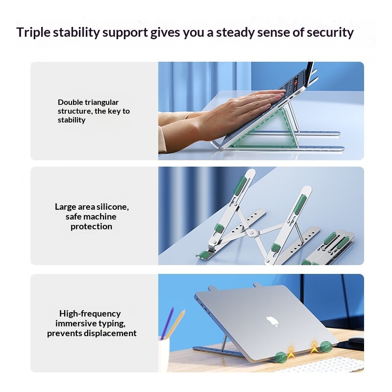 Foldable Aluminum Laptop Stand (Optional Fan) - Image 7