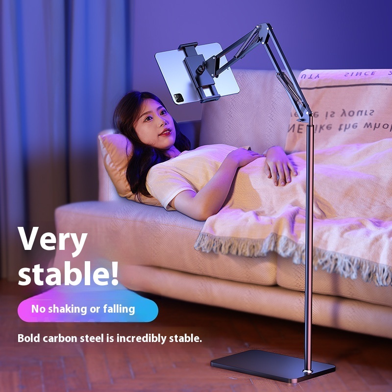 Universal Floor Tablet Stand (4–11 inch, Alloy, Black) - Image 2