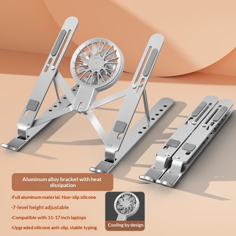Foldable Aluminum Laptop Stand (Optional Fan) - Image 3
